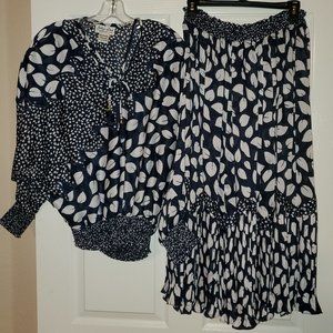 Indigo Lites Blouse and Skirt